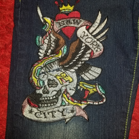 💋Rare💋 Ed Hardy Jeans  By Christian Audigier - Picture 2 of 12